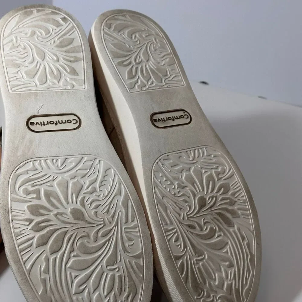 Comfortiva Align Thayer Natural Suede Leather Sneakers Gray | Women Size 9.5
